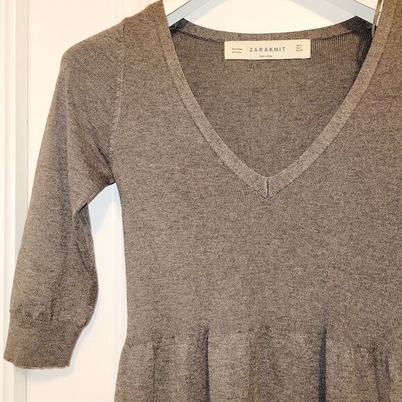 2/$20 Zara Knit grey one piece Grey dress - Picture 2 of 4